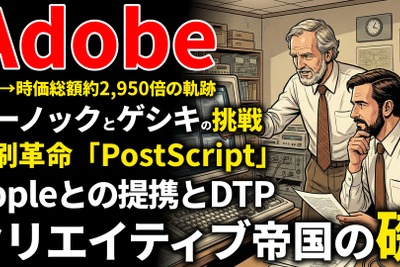 Adobe創業期を西口一希が解説。時価総額約2,950倍の軌跡、ゼロックスから独立した二人が起こした「印刷・デザイン革命」とは 画像