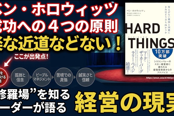 ベン・ホロウィッツ成功への5つの原則。 “修羅場”を知るリーダーが語る経営の現実とは