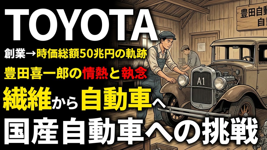 トヨタ創業期を西口一希が解説。豊田喜一郎の情熱と「国産自動車」への挑戦。危機を乗り越え確立した「トヨタ生産方式」の原点とは