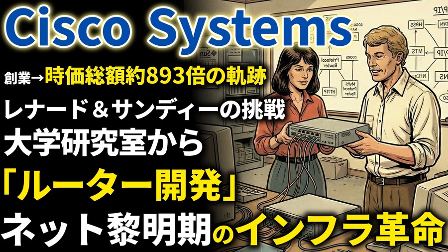 シスコ創業期を西口一希が解説。時価総額約893倍の軌跡、スタンフォード大学の「ルーター」開発から始まったインターネット革命とは