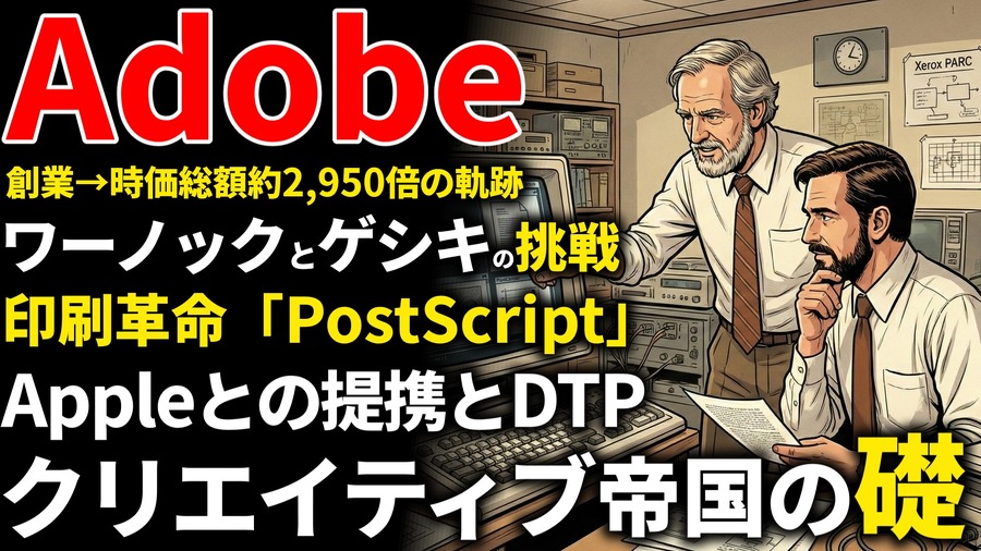 Adobe創業期を西口一希が解説。時価総額約2,950倍の軌跡、ゼロックスから独立した二人が起こした「印刷・デザイン革命」とは