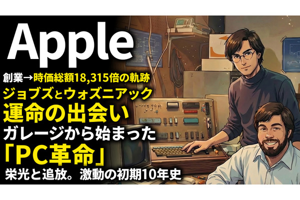 Apple創業期を西口一希が解説。時価総額18,315倍の軌跡、ジョブズとウォズニアックの運命の出会い、ガレージから始まった「PC革命」とは 画像